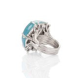 Aquamarine Platinum Ring