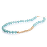 Small Aquamarine and Gold Necklace