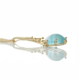 Aquamarine Cabochon Gold Pendant