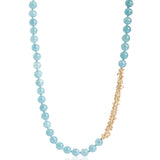 Small Aquamarine and Gold Necklace