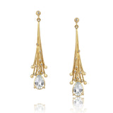 Pear Sapphire and Diamond Earrings