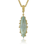Marquise Aquamarine Gold Pendant
