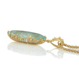 Marquise Aquamarine Gold Pendant