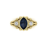 Marquise Sapphire and Diamond Ring