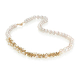 White Freshwater Pearl Gold Necklace