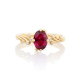 Rubellite and Diamond Ring