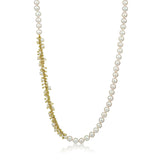 White Freshwater Pearl Gold Necklace