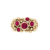 Ruby Cluster Gold Ring