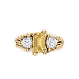 Imperial Topaz and Diamond Ring