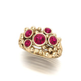Ruby Cluster Gold Ring