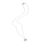 Full profile of silver cluster necklace and silver chain. Designed and handmade by Yen Jewellery