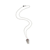 Silver Ruby Drop Necklace