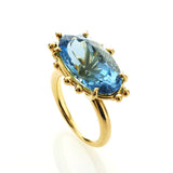 Oval Aquamarine Gold Ring
