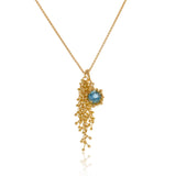 Round Aquamarine Delicate Adorn Pendant