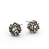 White Gold White Sapphire Stud Earrings