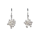 Silver Small Cluster Earrings With Hooks
