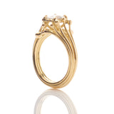 Gold Solitaire White Sapphire Ring