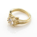 Gold Solitaire White Sapphire Ring