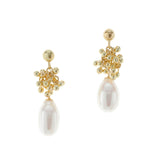 Oval Pearl Drop Earrings