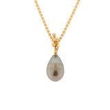 Black Tahitian Pearl Droplet Pendant