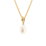 White Pearl Droplet Necklace