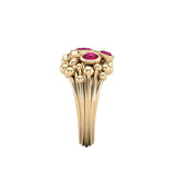 Ruby Cluster Gold Ring