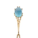 Aquamarine Cabochon Gold Pendant