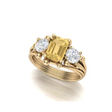 Imperial Topaz and Diamond Ring