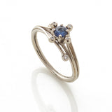 White Gold Solitaire Blue Sapphire Ring