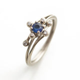 White Gold Solitaire Blue Sapphire Ring