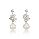 Round Pearl Droplet Earrings