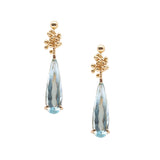 Pear Aquamarine Drop Earrings
