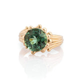 Green Round Tourmaline Ring