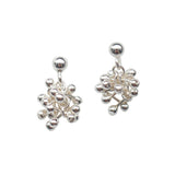 Silver Small Cluster Earrings With Posts