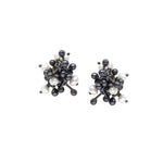 A cluster of oxidised silver and pearls. Stud Earrings from Yen Jewellery