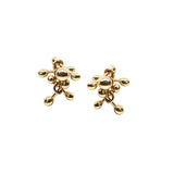 A simple cluster of 18ct gold elements. Gold stud earrings handmade by Yen Jewellery