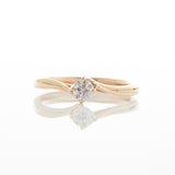 Solitaire Diamond Twist Gold Ring